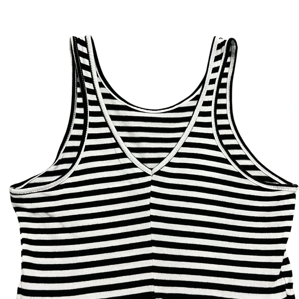 Old Navy S (6-7) Black and White Striped Tank Dress